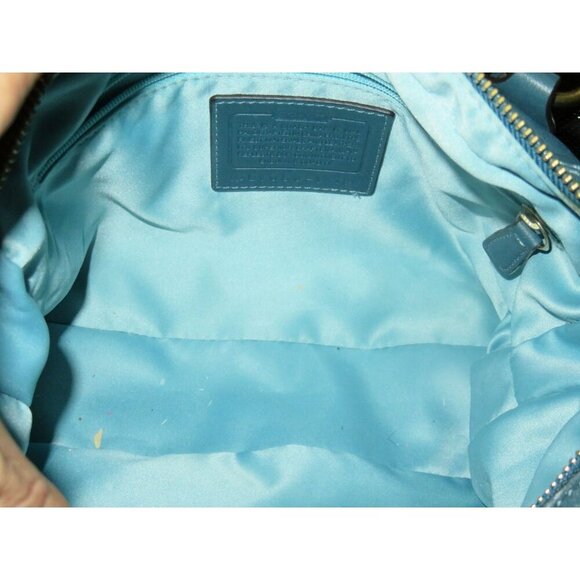 Coach 2010 Kristen Double Zip Leather Satchel in Teal Double Handle & Long strap - Picture 7 of 10